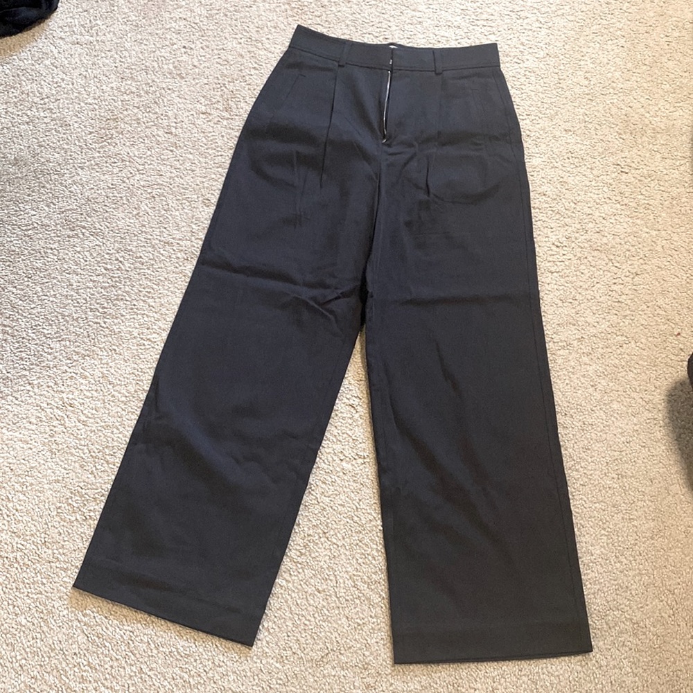 Everlane Way-High Drape Black Pant sz 6